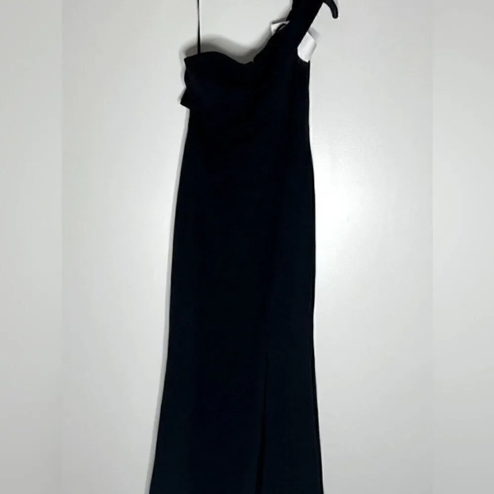 AQUA Scuba Crepe Off-the-Shoulder Gown New evening dress Black Size 8 New - Picture 12 of 13